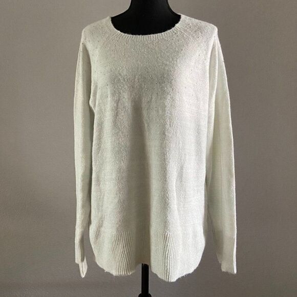 NWT APT.9 White soft cozy sweater Crew Neck Long sleeve Size XXL - Picture 2 of 12